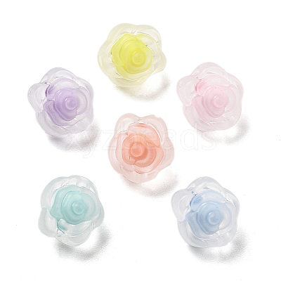 Frosted Transparent Acrylic Beads OACR-A032-17-1