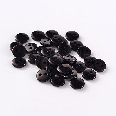 2-Hole Flat Round Resin Sewing Buttons for Costume Design BUTT-E119-36L-13-1