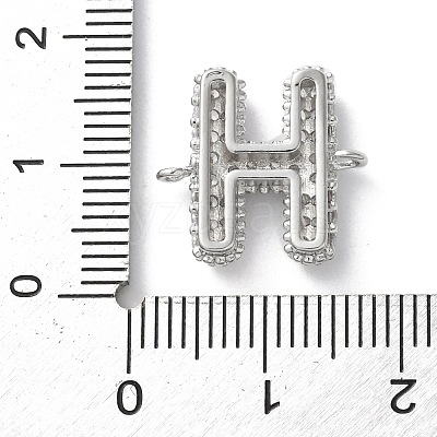 Brass Micro Pave Cubic Zirconia Letter Links KK-I717-04H-P-1