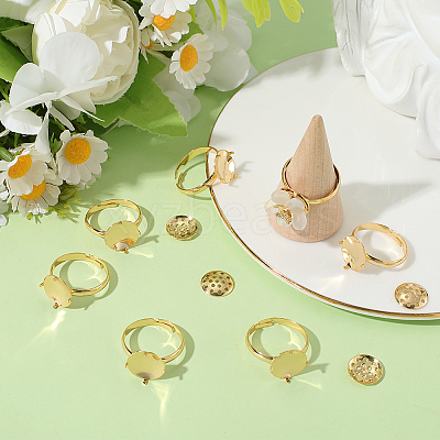 Brass Adjustable Ring Findings KK-BBC0018-54A-1