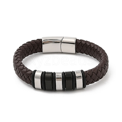 Braided Leather Cord Bracelets for Men BJEW-Z081-11P-02-1