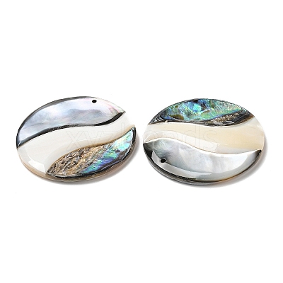 Natural Freshwater Shell & Black Lip Shell & Paua Shell Pendants SHEL-F007-08-1