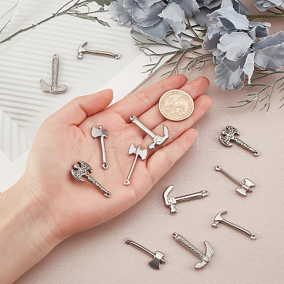 12Pcs 6 Style 304 Stainless Steel Pendants STAS-DC0005-43-1