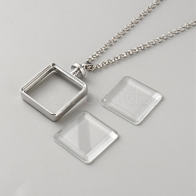 Alloy Locket Pendant Necklaces NJEW-WH0020-66A-1
