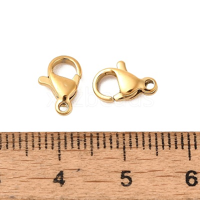 Ion Plating(IP) 304 Stainless Steel Lobster Claw Clasps Hand Polished X-STAS-AB10-G-01-1