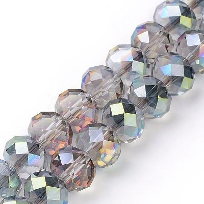 Electroplate Glass Faceted Rondelle Beads Strands EGLA-D020-10x8mm-15-1