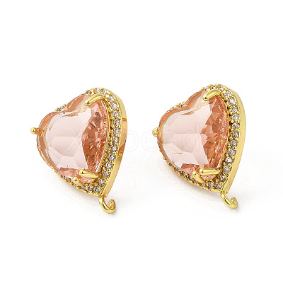 Rack Plating Brass Rhinestone Stud Earring Finding KK-C023-03-1