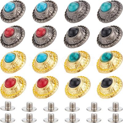 32 Sets 8 Colors Alloy Buttons DIY-NB0007-45B-1