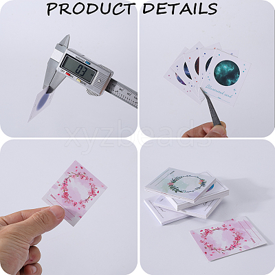 8 Bags 4 Styles Multi-Color Paper Wax Seal Stamp Illustrated Card for Wax Seal Coin AJEW-CP0007-63-1