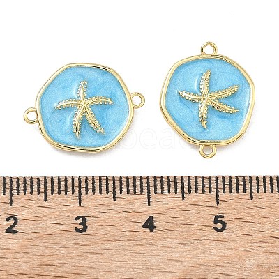 Ocean Brass Enamel Connector Charms KK-C251-05G-02C-1
