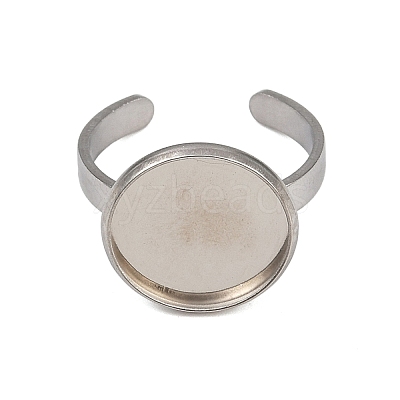 304 Stainless Steel Cuff Ring Components STAS-D372-07P-05-1