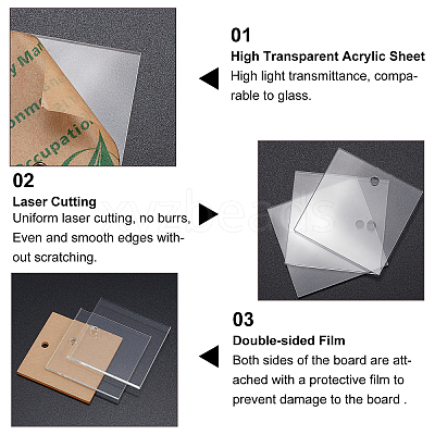 Transparent Acrylic Disc Pendants TACR-NB0001-09A-1