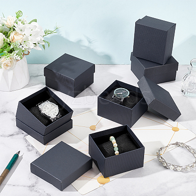 Cardboard Jewelry Watch Storage Gift Box LS-CON-WH0092-67B-1