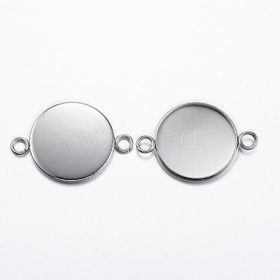 Tarnish Resistant 201 Stainless Steel Cabochon Connector Settings LS-STAS-P161-29-6.5mm-1