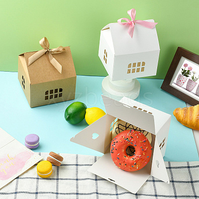 20 Sets 2 Colors House Shape Paper Jewelry Storage Gift Box CON-CJ0001-23-1
