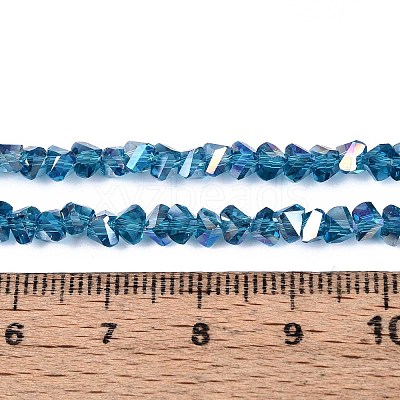 Electroplate Transparent Glass Beads Strands GLAA-N021-4mm-28-1