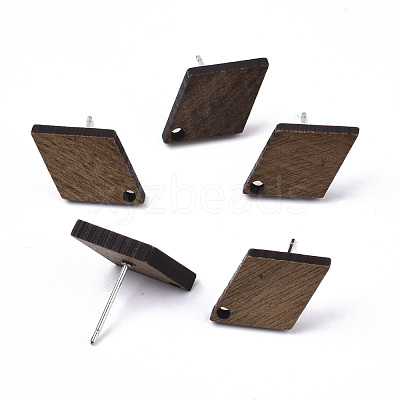 Walnut Wood Stud Earring Findings MAK-N033-005-1