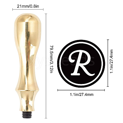 1Pc Golden Tone Brass Stamp Head DIY-CP0008-98B-1