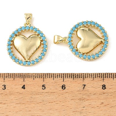 Brass Micro Pave Sky Blue Cubic Zirconia Pendants CU-CBA6938-07G-06-1