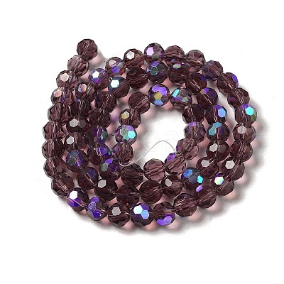 Electroplate Transparent Glass Beads Strands EGLA-A035-T8mm-L13-1