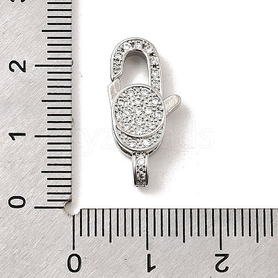 Brass Micro Pave Clear Cubic Zirconia Lobster Claw Clasps KK-A266-24D-P-1