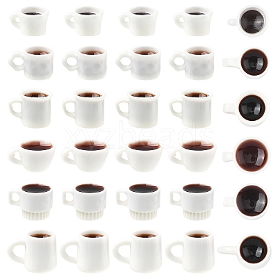 30Pcs 6 Styles Resin Dollhouse Miniature Coffee DIY-YW0017-78-1