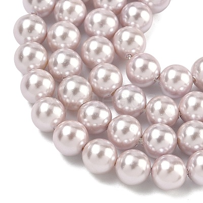 Electroplated Shell Pearl Beads Strands BSHE-G041-6mm-06-1