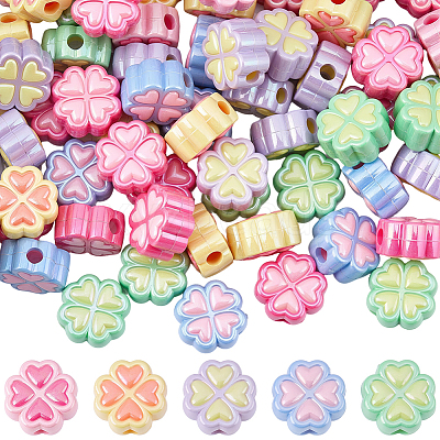 100Pcs Electroplated Opaque Resin Beads RESI-SP0001-59C-1