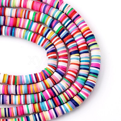 Handmade Polymer Clay Beads Strands CLAY-R089-6mm-T01B-1