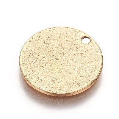 Ion Plating(IP) 304 Stainless Steel Textured Pendants X-STAS-I098-01-15mm-G-1