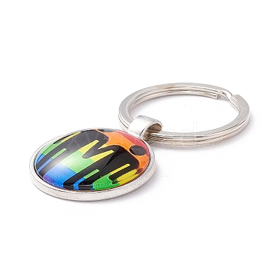 Pride Style Glass Keychain LS-KEYC-F033-01L-1