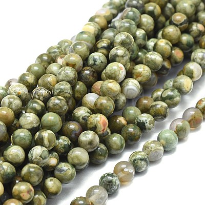 Natural Rhyolite Jasper Beads Strands G-F674-03A-6mm-1