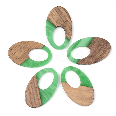 Opaque Resin & Walnut Wood Pendants LS-RESI-S389-005A-C03-1