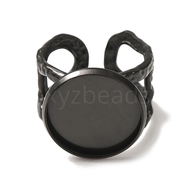 Hammered 304 Stainless Steel Cuff Ring Components SA-CBAC0DF-02E-EB-1