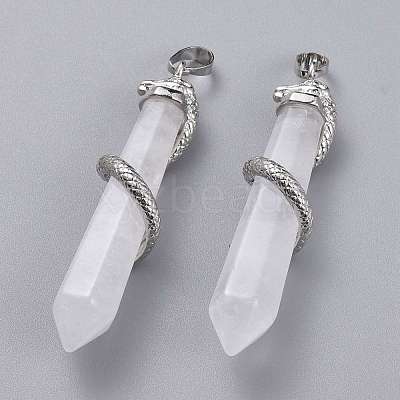 Natural Quartz Crystal Big Pointed Pendants G-F696-B15-1