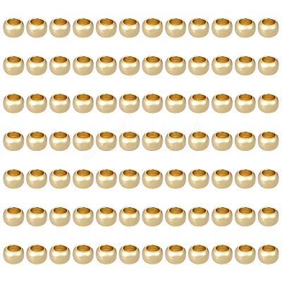 2000Pcs Brass Crimp Beads KK-BBC0022-06A-G-1