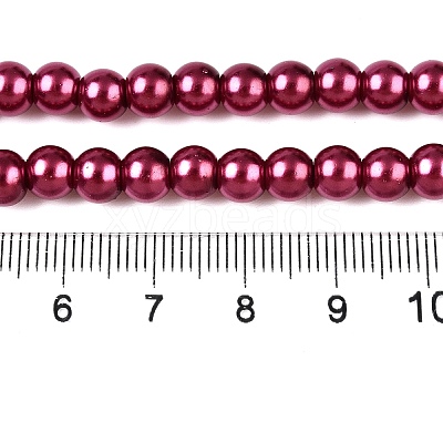Baking Paint Pearlized Glass Pearl Round Bead Strands HY-Q330-8mm-14-1