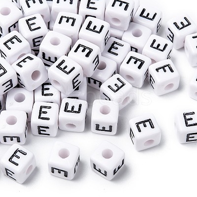 Letter Acrylic European Large Hole Beads X-OPDL-R050-10mm-E-1