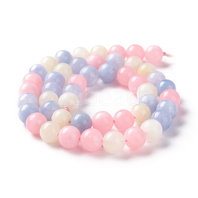 Natural White Jade Imitation Morganite Beads Strands X-G-I299-F14-8mm-1