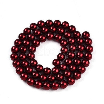 Baking Paint Pearlized Glass Pearl Bead Strands HY-N002-6mm-A13-1