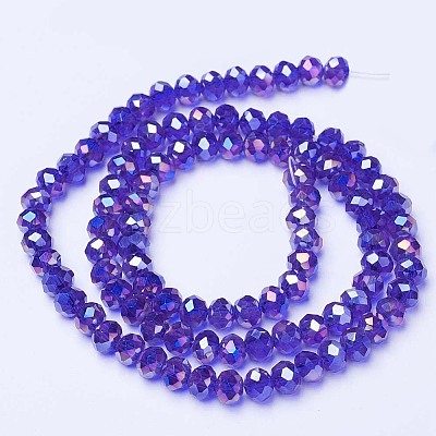 Electroplate Glass Beads Strands X-EGLA-A034-T8mm-B15-1