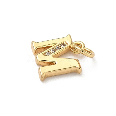 Brass Micro Pave Cubic Zirconia Charms KK-I382-03G-M-1