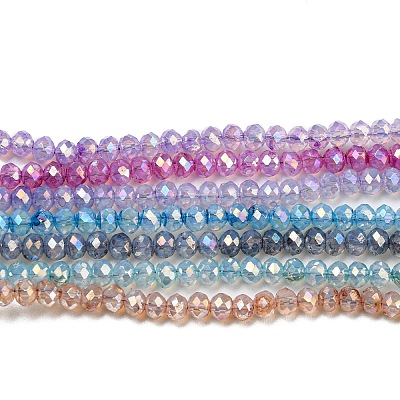 Transparent Baking Paint Glass Beads Strands DGLA-F002-02B-1