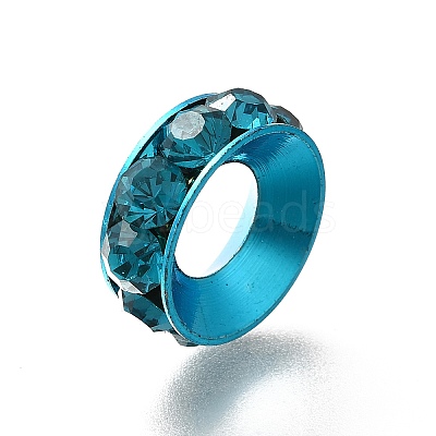 Brass Rhinestone Spacer Beads KK-M313-44D-1