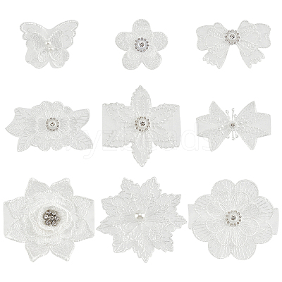 18Pcs 9 Style Lace Embroidery Costume Accessories DIY-AR0002-36-1
