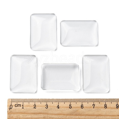 Transparent Rectangle Glass Cabochons GGLA-R025-33x23-1