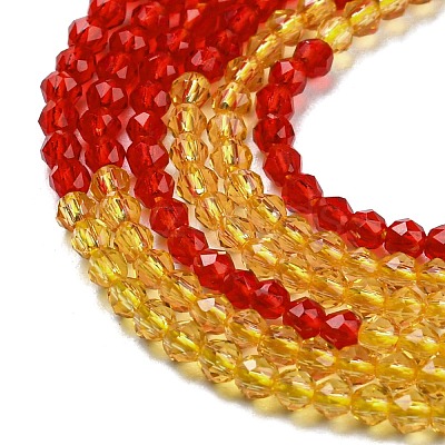 Transparent Gradient Color Glass Beads Strands GLAA-H021-01A-38-1