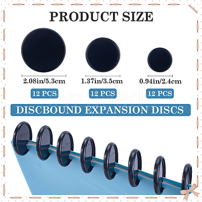 36Pcs 3 Styles Plastic Loose Leaf Ring Round Binder Discs DIY-CP0010-96B-1