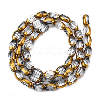 Electroplate Glass Beads Strands EGLA-N008-015-1