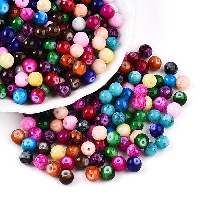 Baking Paint Glass Beads DGLA-S115-6mm-MS-1